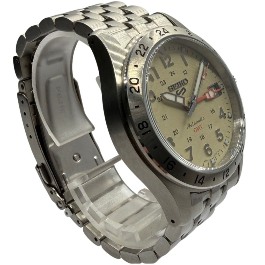 Seiko 5 Sports HDB002K1 Field GMT 39.4mm Automatic Beige Dial Watch