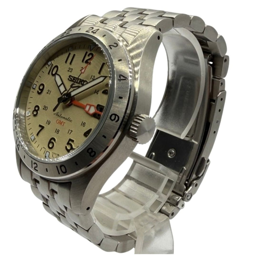 Seiko 5 Sports HDB002K1 Field GMT 39.4mm Automatic Beige Dial Watch