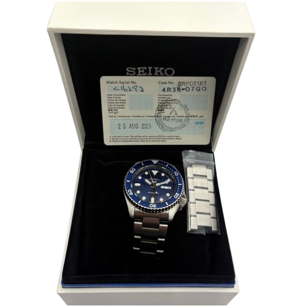 Seiko 5 SRPD51K1 42.5mm Automatic Blue Dial Watch
