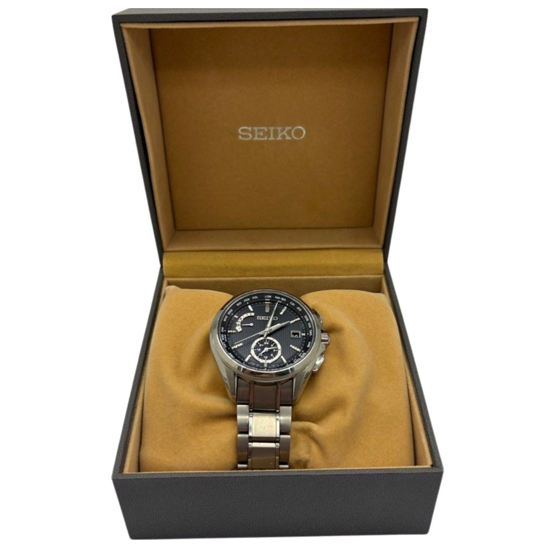 Seiko Brightz 8B63-0AV0 42.5mm Titanium Solar Radio Controlled Black Dial Watch Secondary image