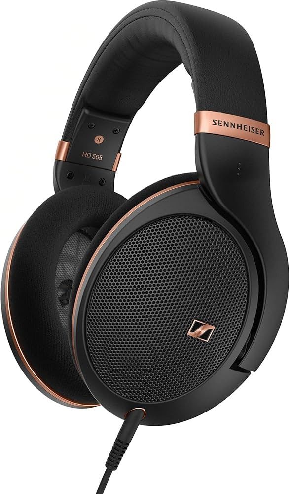 Sennheiser HD 505 Headphones, Wired, Over-Ear, with Transparent Sound and Controlled Bass, Enhanced Wearing Comfort, for Music, Work and Gaming – incl. 1.80 m Cable, Drawstring Bag – Copper Edition