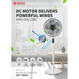 SONA 14” 3-in-1 Remote DC Stand Fan SFS 1189DC