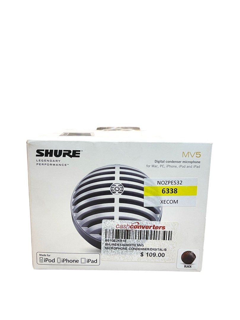 Shure MOTIV MV5/A-B-LTG-A Digital Condenser Microphone, Black Secondary image