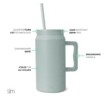 Simple Modern 50 oz Mug Tumbler with Handle and Straw Lid, Reusable Insulated Stainless Steel Large Travel Jug Water Bottle Gifts for Women Men Him Her Trek Collection, 50oz, Sea Glass Sage