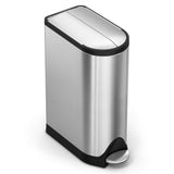 SIMPLE HUMAN 18 Liter / 4.8 Gallon Butterfly Lid Kitchen Step Trash Can, Brushed Stainless Steel