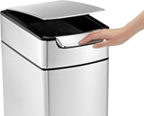Simplehuman Slim Touch Bar Kitchen Trash Can Bin Stainless Steel Large 40 Liter CW2016