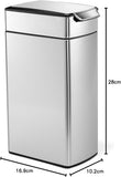 Simplehuman Slim Touch Bar Kitchen Trash Can Bin Stainless Steel Large 40 Liter CW2016