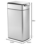 Simplehuman Slim Touch Bar Kitchen Trash Can Bin, Stainless Steel, Large, 40 Liter, CW2016
