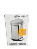 Simplehuman Mini Semi Round Step Trash Can Stainless Steel 6L