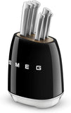 Smeg Black Stainless Steel Knife Block Set