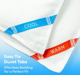 SöMN Kömforte Microfiber Dual Zone Comforter, His and Hers Blankets for Couples, Cool & Warm Two Temperature Comforter, Alternative Down Duvet Insert, Wedding Gift (White, King)