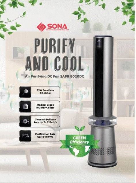 SONA Air Purifying DC Fan SAPR 8020DC