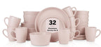 Stone Lain Albie Stoneware 32Piece Modern Dinnerware Set For 8 Pink