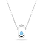 Swarovski Sparkling Dance Necklace for Women, Round Cut, Oval Shape, Blue, Rhodium Plated 5646731