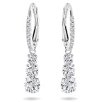 Swarovski Stilla Attract hoop earrings Round cut, White, Rhodium plated