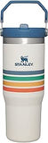 Stanley IceFlow Flip Straw Tumbler 30oz Varsity Collection Cream Stripe