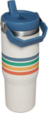 Stanley IceFlow Flip Straw Tumbler 30oz Varsity Collection Cream Stripe