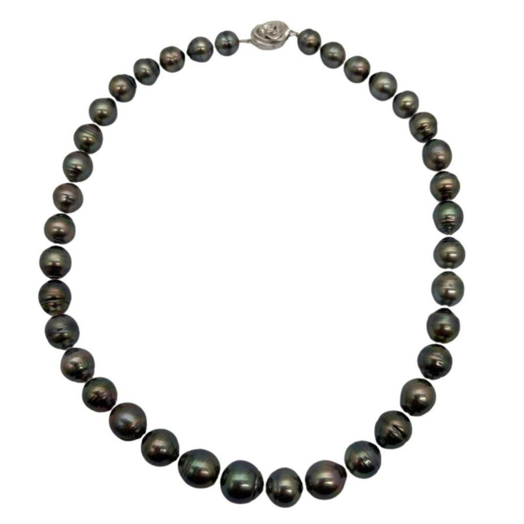 Tahiti Black South Pearl Necklace Silver Clasp