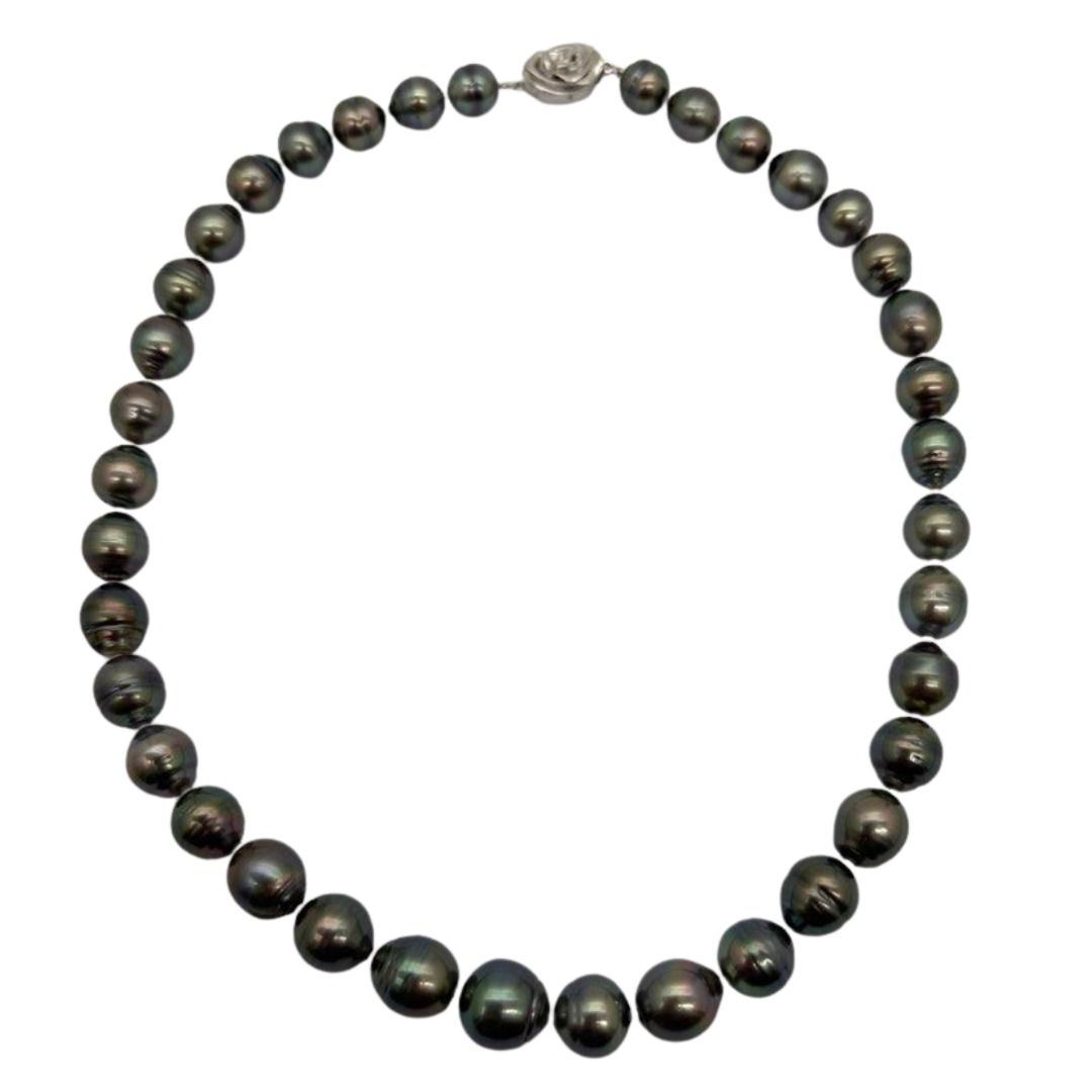 Tahiti Black South Pearl Necklace Silver Clasp