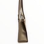 Toscano Taupe Pebbled Leather Shoulder Bag with Adjustable Strap