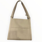 Toscano Taupe Pebbled Leather Shoulder Bag with Adjustable Strap
