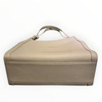 Toscano Taupe Pebbled Leather Shoulder Bag with Adjustable Strap