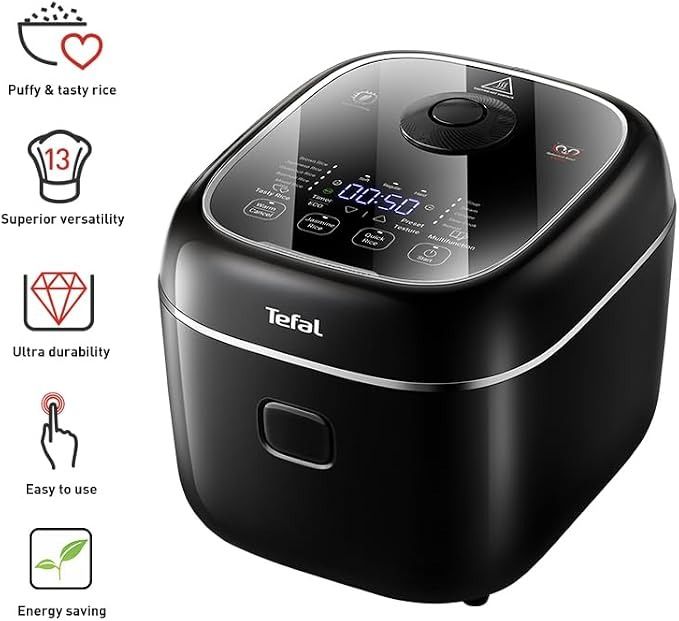 Tefal Delirice Max RK7778 - Rice Cooker, 1.8L, Fuzzy Logic, 10 cups, 13 programmes, 24-hour keep warm, 4mm spherical pot with ceramic coating Main image