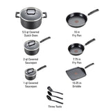 T-fal C530SC Signature Nonstick Expert Thermo-Spot Heat Indicator Dishwasher Safe Cookware Set, 12-Piece