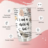 HOMISBES Christian Gifts, Stainless Steel I Am a Child of God Tumbler Cup 20oz