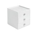 iDesign Clarity BPA-Free Plastic 3-Drawer Vanity Organizer with Tray - 6.47" x 6.97" x 7", White