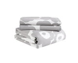 Marimekko, King Comforter Set Cotton Bedding with Matching Shams (Unikko Grey, King)