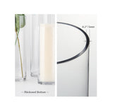 WGVI Quality Thick Weighted Tall Clear Cylinder Glass Vases, W4" x H16"