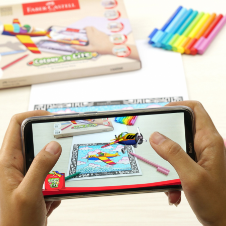 Faber-Castell PL155058 20-Pieces Connector Pen Colour to Life Set with AR Colouring Book