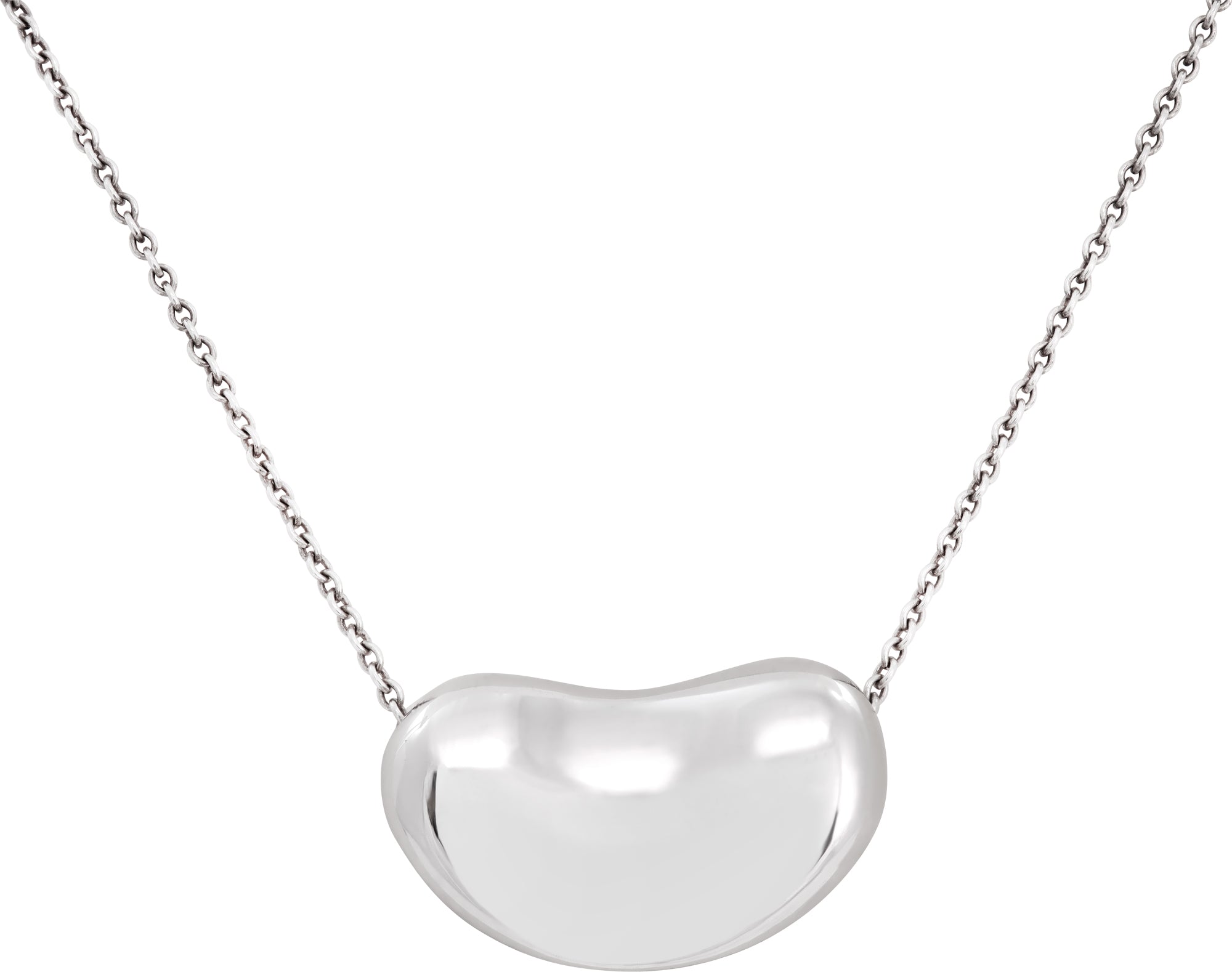 Tiffany & Co Elsa Peretti Bean Design 925 Silver Pendant Necklace