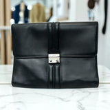 Tods Clutch Black Leather Bag