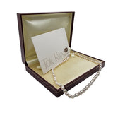 Pearl Necklace w/18K WG Diamond Rondel & Clasp