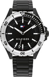 Tommy Hilfiger Logan Black Dial Stainless Steel Bracelet 43mm Quartz Watch