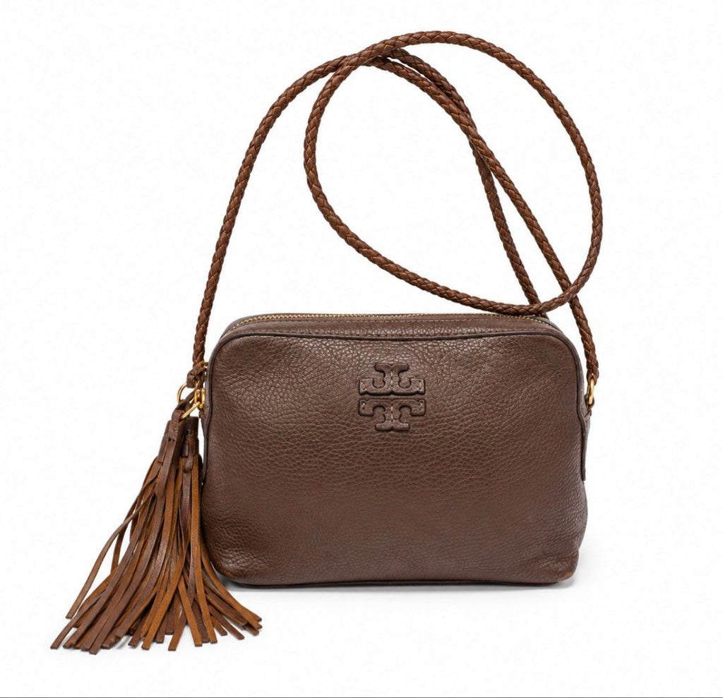 Toryburch Thea Brown Shoulder Bag with Tassel