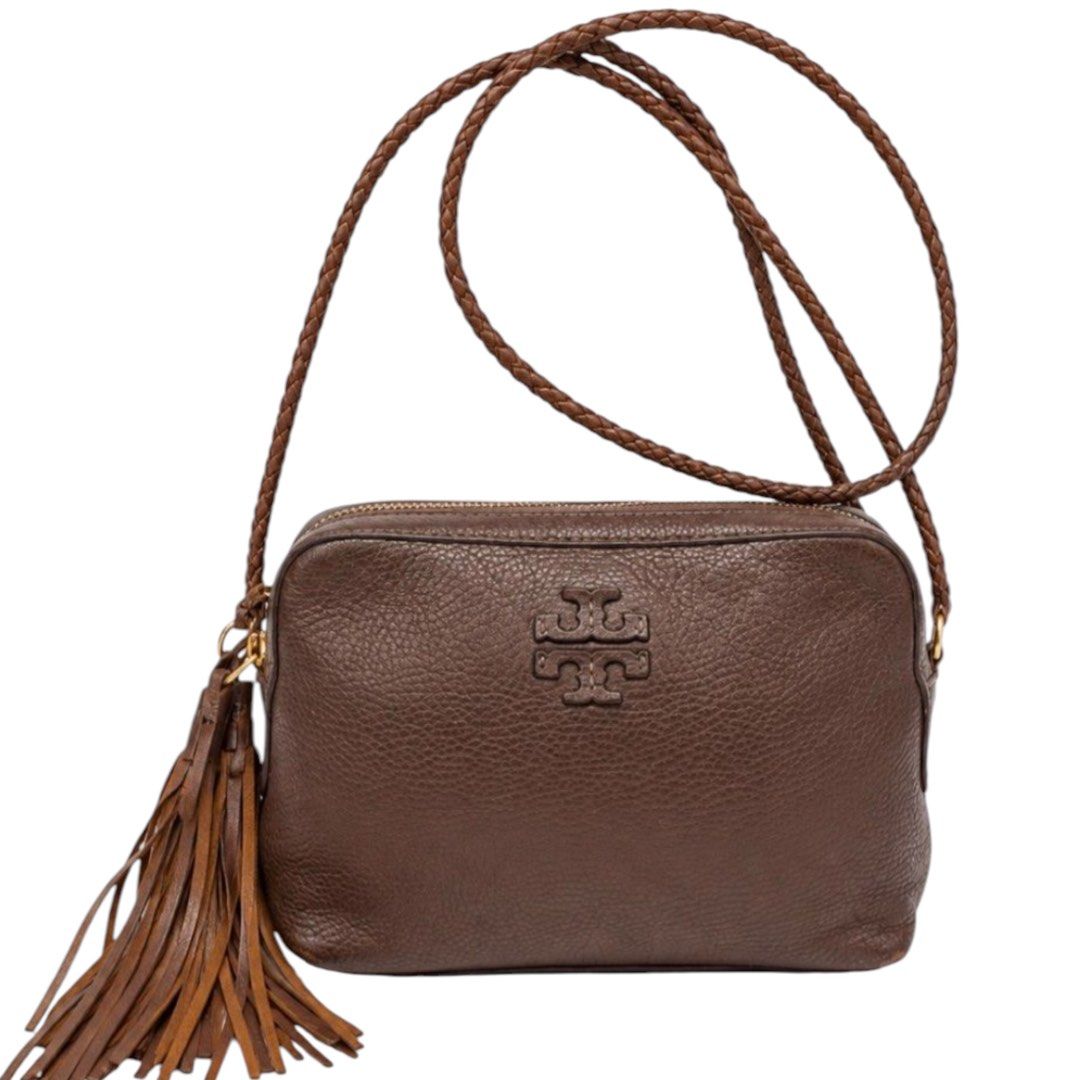 Toryburch Thea Brown Shoulder Bag with Tassel