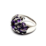 18KWG Amethyst 31=6.4cts Diamond Ring