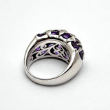 18KWG Amethyst 31=6.4cts Diamond Ring