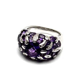 18KWG Amethyst 31=6.4cts Diamond Ring