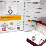 18KWG Black Diamond=D15=0.58cts Necklace With Cert