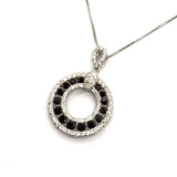 18KWG Black Diamond=D15=0.58cts Necklace With Cert