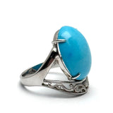 18KWG Turquoise=12.5cts , Diamond Ring With Cert