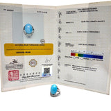 18KWG Turquoise=12.5cts , Diamond Ring With Cert
