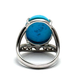 18KWG Turquoise=12.5cts , Diamond Ring With Cert