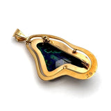 18KYG Azurite Malachite =25cts Pendant With Cert