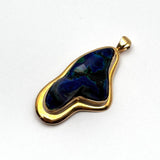 18KYG Azurite Malachite =25cts Pendant With Cert