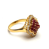 18KYG Ruby=1cts, Diamond =0.52cts Ring With Cert